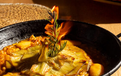«Meloso de Verduras con Alcachofa Confitada: Arroz Vegetariano Gourmet 100% Sin Gluten»